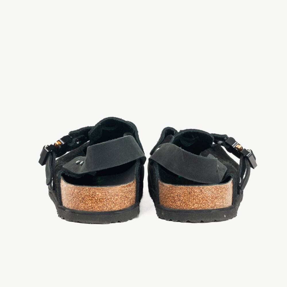 Dior x Birkenstock Tokio Black Nubuck Calfskin Leather Slippers - Picture 4 of 12